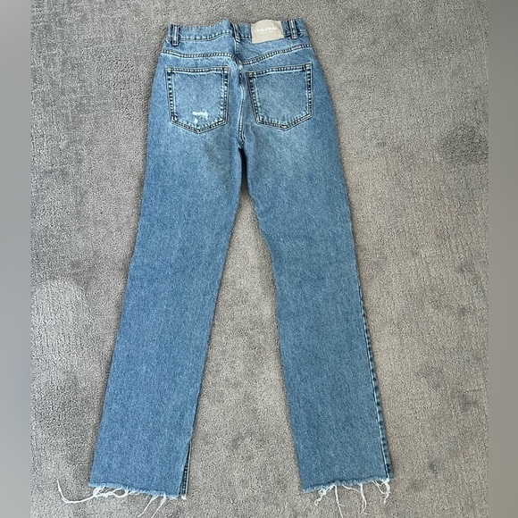 Pull & Bear Denim Distressed Straight Leg Jeans - Picture 5 of 5